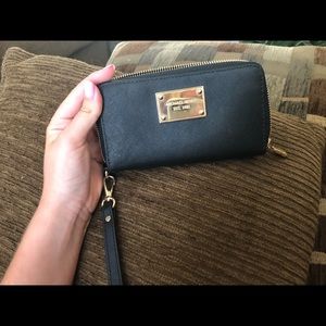 Michael Kors black wristlet NWOT